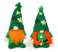 SULOLI 2 Pack St. Patrick's Day Gnomes Plush Elf Decorations Handmade Saint Patty's Day Mr and Mrs