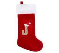 SULOLI 20 Inches Monogram Christmas Stockings with Letters,Super Soft Plush Christmas Stockings Large Embroidered Stockings for Holiday Xmas Gift(J)