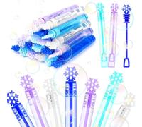 SULOLI 20PCS Mini Bubble Wand Christmas Bubbles With Bubble Wand Bottles Birthday Bubble Solution Blowers For Kids Children Party Supply Summer Outdoor Toys