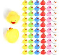 SULOLI 50PCS Mini Rubber Ducks Bath Toy Paddling Pool Game Summer Water Fun Toys for Kids