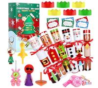 SULOLI 6PCS Santa And Snowman Christmas Cra-ckers Christmas Party Hats And Cra-ckers Christmas Decorations(Include Small Toys)