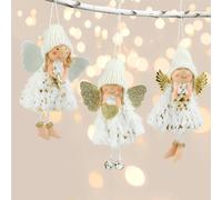 SULOLI Christmas Decorations,3PCS Angel Doll Pendant Christmas Ornaments Xmas Tree Decoration Hanging Decoration for Holiday, Xmas Tree Decorations, Fireplace, Window Gift Decor