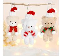 SULOLI Christmas Decorations,3PCS Bear Doll Pendant Christmas Ornaments Xmas Tree Decoration Hanging Decoration for Holiday, Xmas Tree Decorations, Fireplace, Window Gift Decor