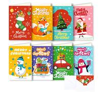 SULOLI Christmas Greeting Cards,16 Pack Christmas Cards Pack with 16 White Envelopes Personalised Xmas Cards Packs(8 Christmas Designs)