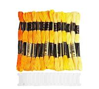 Suloli Embroidery Threads, Cross Stitch Floss (Yellow Series, 14 Skeins Per Pack)