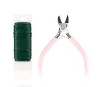 Suloli Florist Wire, 22 Gauge Green Floral Wire for Wreath Making (35M)