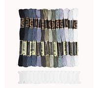 SULOLI Grey Embroidery Thread,Sewing Thread Kit Embroidery Threads Grey Series Cross Stitch Floss (14 Skeins Per Pack)
