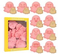 SULOLI Halloween Cookie Cutters,10 Pieces Halloween Biscuit Cutters Ghost Cookies Cutters for Baking