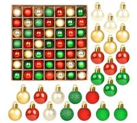 SULOLI Mini Christmas Tree Baubles,49PCS Mini Shatterproof Decorative Hanging Ornaments Balls Christmas Tree Decor(Red&Green&Gold)