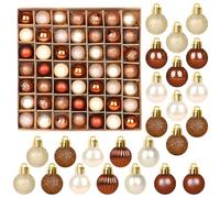 SULOLI Mini Christmas Tree Baubles,49PCS Mini Shatterproof Decorative Hanging Ornaments Balls Christmas Tree Decor(Copper)