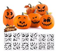 SULOLI Pumpkin Stickers Halloween,12 Sheets Pumpkin Face Stickers Pumpkin Decorating Stickers Pumpkin Eyes for Pumpkin Decorations Crafting