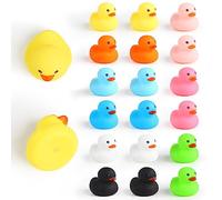 SULOLI Rubber Ducky Bath Toys,18PCS Water Duck Toys Age 3+ for Paddling Pool Mini Bath Ducks for Kids
