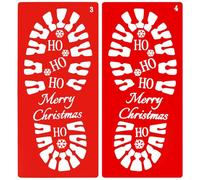 Suloli Santa Boot Stencil, 2PCS Santa Footprint Stencils