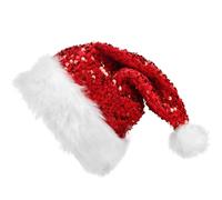 SULOLI Santa Hat Adult,1Pack Soft Plush Xmas Santa Hat for Adult with Thicken Classic Fur for Christmas Costume Party Supplies