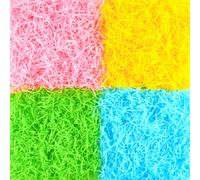 SULOLI Shredded Tissue Paper,80g Easter Tissue Paper for Easter Basket Fillers Hampers Decorations(Green,Yellow,Blue&Pink)