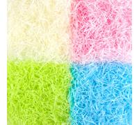 SULOLI Shredded Tissue Paper,80g Easter Tissue Paper for Easter Basket Fillers Hampers Decorations(Green,Yellow,Blue&Pink)