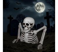 SULOLIHalloween Decoration, Outside Skull & Skeleton Hand Bones Coming Out of Ground