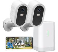 Suloron 2K Security Camera Wireless 2-Cam Kit Outdoor or Indoor 2.4G & 5G WiFi, 180-Day Battery Life, 4MP, IP66 Weatherproof, Night Vision, Wireless WiFi Camera with Local Storage, Motion Detector