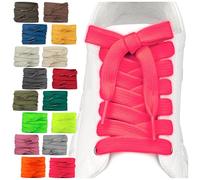 SULPO 2 Pairs Flat Shoelaces - 12mm Wide Shoe Laces for Shoes - 60-200cm - Washable & Tear Resistant Polyester - 18 Colours, lightpink, 90cm - 2 Paare