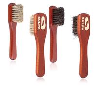 SULPO Brush for overlapping paste cream for footwear -Horse bristles - Leather shoes - Shoe care - Color Black/Natural 4 pieces