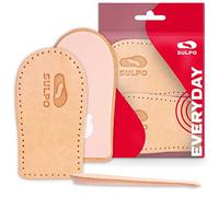 SULPO Height Increase Insoles for Man and Women - Invisible Heel Lift Inserts - Leather Heel Pads for Extra Height - Shock-Absorbing Heel Wedge - Adhesive - L / 7 UK M - 9 UK M / 5 mm