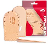 SULPO Height Increase Insoles for Man and Women - Invisible Heel Lift Inserts - Leather Heel Pads for Extra Height - Shock-Absorbing Heel Wedge - Adhesive - S / 3 UK Y - 4 UK W / 10 mm