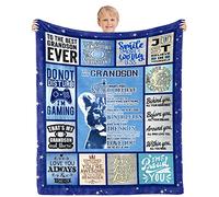 Sulpoie Grandson Throw Blanket 60"x50" - Best Ever Gift from Grandma Grandpa for Christmas, Graduation, Birthday