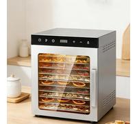 SULQING 6/8/10/12 Trays Stainless Steel Food Dehydrator︱Drying Fruits Machine with Touch Panel︱30 min-24hr Digital Timer & Thermostat Control | Ideal for Drying Fruit,Meat,and Vegetables