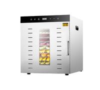 SULQING 6/8/10/12 Trays Stainless Steel Food Dehydrator with LED Touch Control Design︱Adjustable Digital Temperature 30-90°C and 24 Hour Timer︱Fruit Dryer Machine for Fruit,Veg,Meat & More