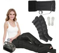 SULQING 6 Cavity Pressotherapy Air Compression Leg Foot Massager︱Compression Boots︱Lipedema Legs Treatment︱Lymphatic Drainage Machine︱Electric Circulation Improve Pain Waist Leg Arm Relax︱Black