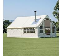 SULQING Blow Up Tents 6-8 Man Inflatable Camping Tent, 10㎡ Large Glamping Tent with Stove Hole, Quick To Set Up,Easy Setup Large Family Air Tents 4 Season 3000mm Waterproof Pop-Up Pump Up House,