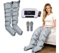 SULQING Leg Massager Compression Machine - 6-Mode Air Compression Leg Massager with 20-250mmHg Pressure, 1-60min Auto-Off, Remote & Touch Control, Quiet Pump, Calf Thigh Pain Relief & Circulation