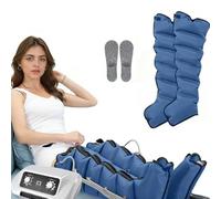 SULQING Lymphatic Drainage Massager︱ Electric Air Compression Massager For Circulation Arm Waist Wraps Foot Ankles Calf Massage Machine Pain Relax L︱Compression Boots︱ Timing Func