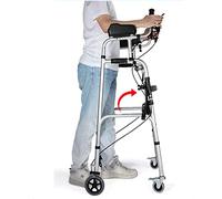 SULQING Walking Frame with Brakes and with Arm Rest Pad,Lightweight Folding 4 Wheel Rollator Walker with Padded Seat, Adjustable Foldable Standard Walker