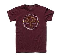 Sultans of Swing Men's T-Shirt - You Get a Shiver in The Dark, It's a Raining in The Park - Dire Shirt - Classic Line - 100% Cotton 185gsm, bordeaux, L