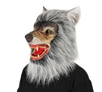 SULUBER Halloween Wolf Mask Werewolf Masks Adult Large Space Size Natural Latex Material,Suitable for Big Bad Wolfs Costume Adult and Cosplay Costume