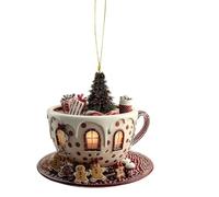 Sulxyi Christmas Decoration Pendant, Lightweight 2d Acrylic Construction, Central Perk Mug Christmas Ornament, Acrylic Pendant, Coffee Mug Design, Ideal for Car, Offices, Bedroom