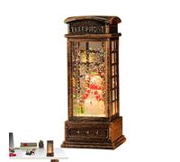 Sulxyi Snow Time LED Box, Water-Filled Telephone, Santa Figure Booth, Christmas Phone Booth, Enchanting Santa Water-Filled Telephone Box Battery-Powered for Tabletop Centerpiece