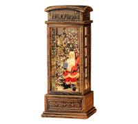 Sulxyi Snow Time Led Box, Water Filled Telephone, Santa Figure Booth, Christmas Phone Booth, Led Santa, Enchanting Led Water-Filled Telephone Box Battery-Powered for Tabletop Centerpiece