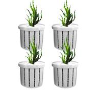 Sulxyi Waterweed Planting Basket, Aquarium Plant Cup, Stable Planting Basket, 4 Pieces, Sturdy & Stable Design, Easy to Use and Maintain, for Wall Window Pond Garden