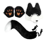 Sulxyi Wolf Cosplay Costume Set, Complete Set, Easy-To-Wear Design, Faux Wolf Dress Up Accessories, Animal Outfit Cosplay, Easy to Clean and Maintain, for Girls Women
