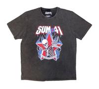 Sum 41 All Killer No Filler Skeleton Stone Wash T-Shirt in Grey | Size: 2XL Sum 41 Grey 2XL