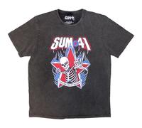 Sum 41 Men's All Killer No Filler Skeleton Stone Wash T-Shirt in Charcoal | Size: XL Sum 41 Charcoal XL