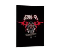 Sum 41 Poster Art 13 Voices Album Artwork Music Wall Decor for Fans Punk Rock Home Decor Unique Gift Idea for Music Lovers Vintage Style Print Band Merchandise Gift 08x12inch(20x30cm) Framed