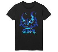Sum 41 T Shirt Blue Demon Band Logo Official Mens Black S