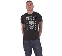 Sum 41 T Shirt Grinning Skull Band Logo Official Mens Black M