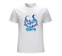 Sum41 Blue Demon Unisex T-Shirt Graphic Printed Tee Mens White Shirt