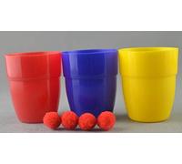 SUMAG Magic Tricks Chop Cup Three Cups and Three Balls in Plastic material(small size) Close Up Gimmick Props Comedy Classic Toy