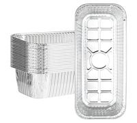 Sumalon 20 Pack Grill Foil Pans, Disposable Aluminum BBQ Foil Drip Pan Compatible with Weber SmokeFire EX4/EX6/EPX6, Genesis II 400/600, Summit 400/600 Series Gas Grills, 11 x 5”
