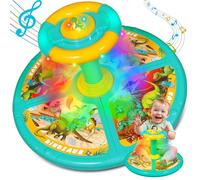 Sumapner Dinosaur Sit and Spin for Toddlers 1 2 3 4 Years Old, Extra Large,Christmas Stocking Stuffers for Boys Girls with Music & LED Lights, 360°Spinning Seat Toys Kids Birthday Gifts